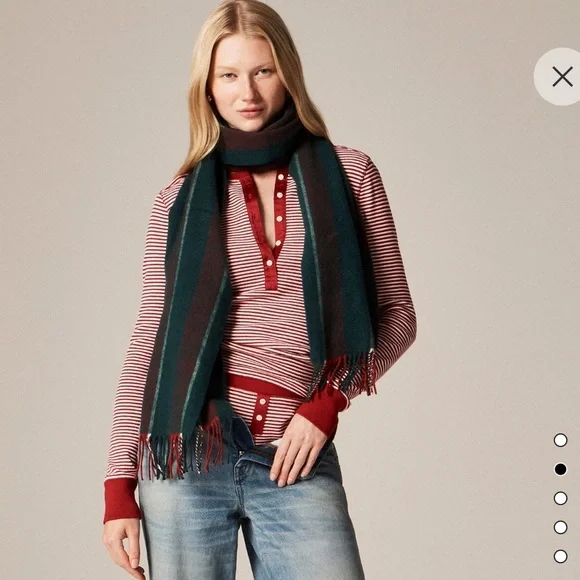 J. Crew Waffle-Knit Pajama Set in Stripe M - Picture 2 of 5